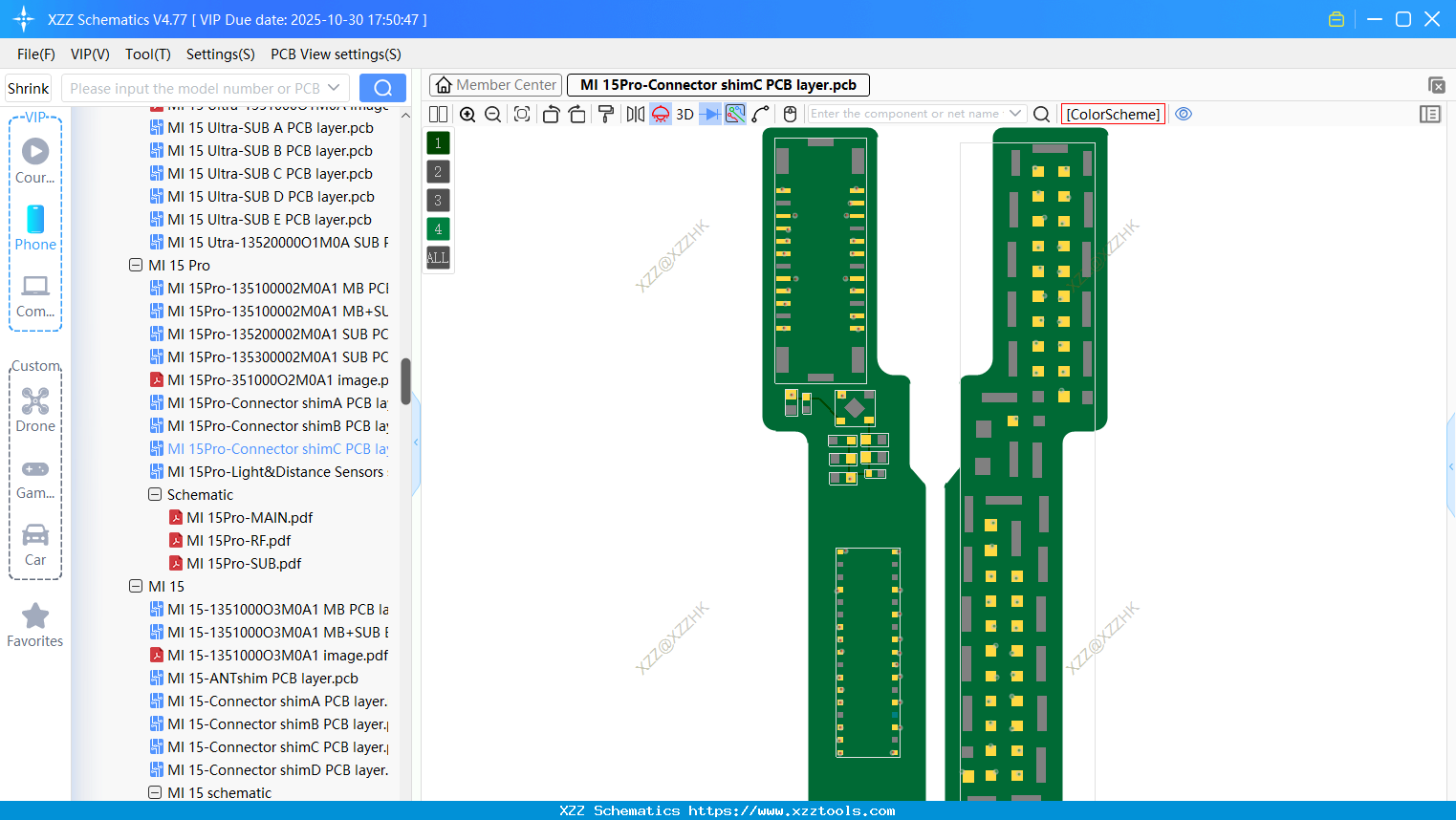 Xiaomi MI 15Pro-Connector ShimC PCB Layer